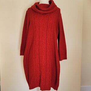 Falls Creek | Cable Knit Red Sweater Dress | Size XL